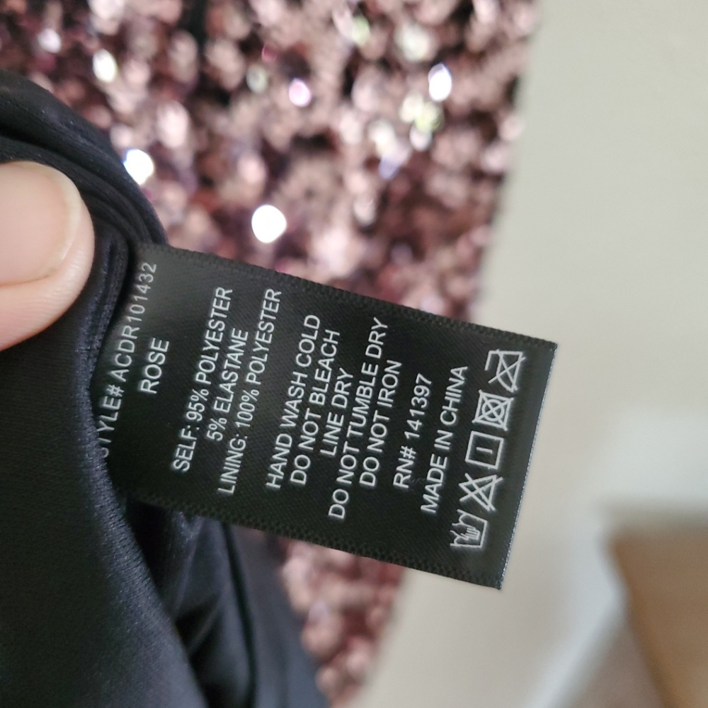 $129 Astr The Label Rose Sequin Stretch Cutout Bodycon Sheath Dress S NEW - Picture 9 of 9